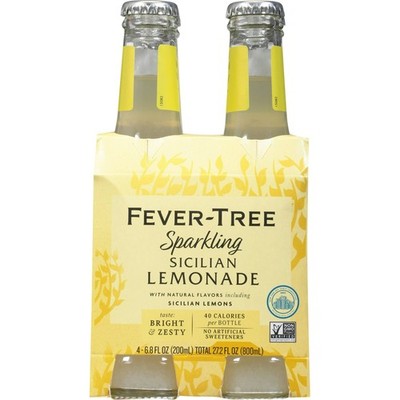 Fever Tree Tonic Water Sparkling Sicilian Lemonade, 6.8 fl oz, 4 ct