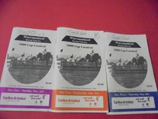 2000 WARRNAMBOOL MAY CARNIVAL RACE BOOKS x 3 - MAY 2, 3, 4.