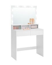 Vanity Desk with Mirror and Lights, Makeup Vanity with Large Mirror, LED Ligh...