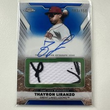 2025 TOPPS PRO DEBUT CHROME THAYRON LIRANZO JUMBO PATCH BLUE AUTO /150 Tigers