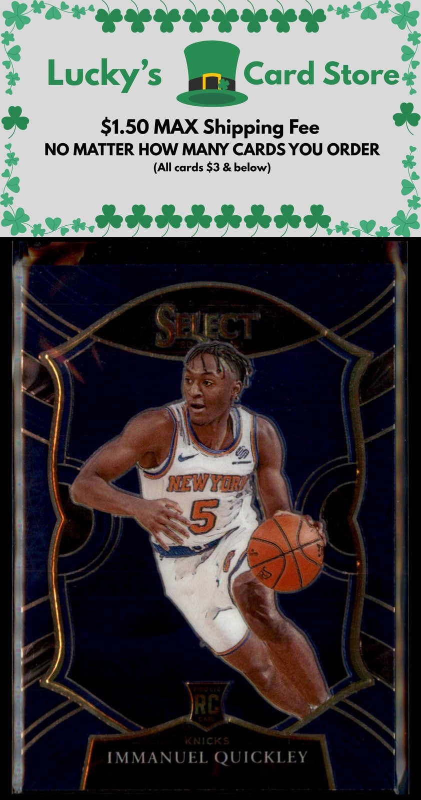 2020-21 Panini Select #85 Immanuel Quickley Blue Rookie