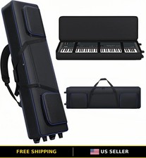 88-Key Soft Gig Bag with Wheels, Portable Keyboard Case, 3 Carrying Options