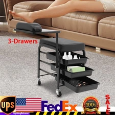 Rolling Storage Cart Spa Portable Cart Beauty Salon Nail Cart W/ 3-tier Drawers