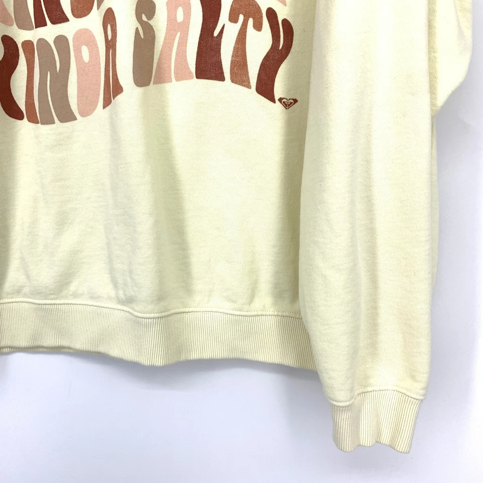 Sudadera Roxy Cuello Redondo Pullover Un poco Salada Gráfico Mujer Talla Mediana Crema Foto 4 de 4