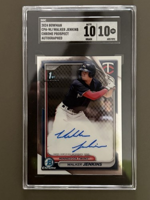 #ad #ad 2024 Bowman Walker Jenkins Chrome Auto 1st #CPA WJ Twins SGC 10 $210.00