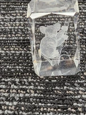 Laser Etched Glass Paper Weight -Koala Bear- Hanging In Tree