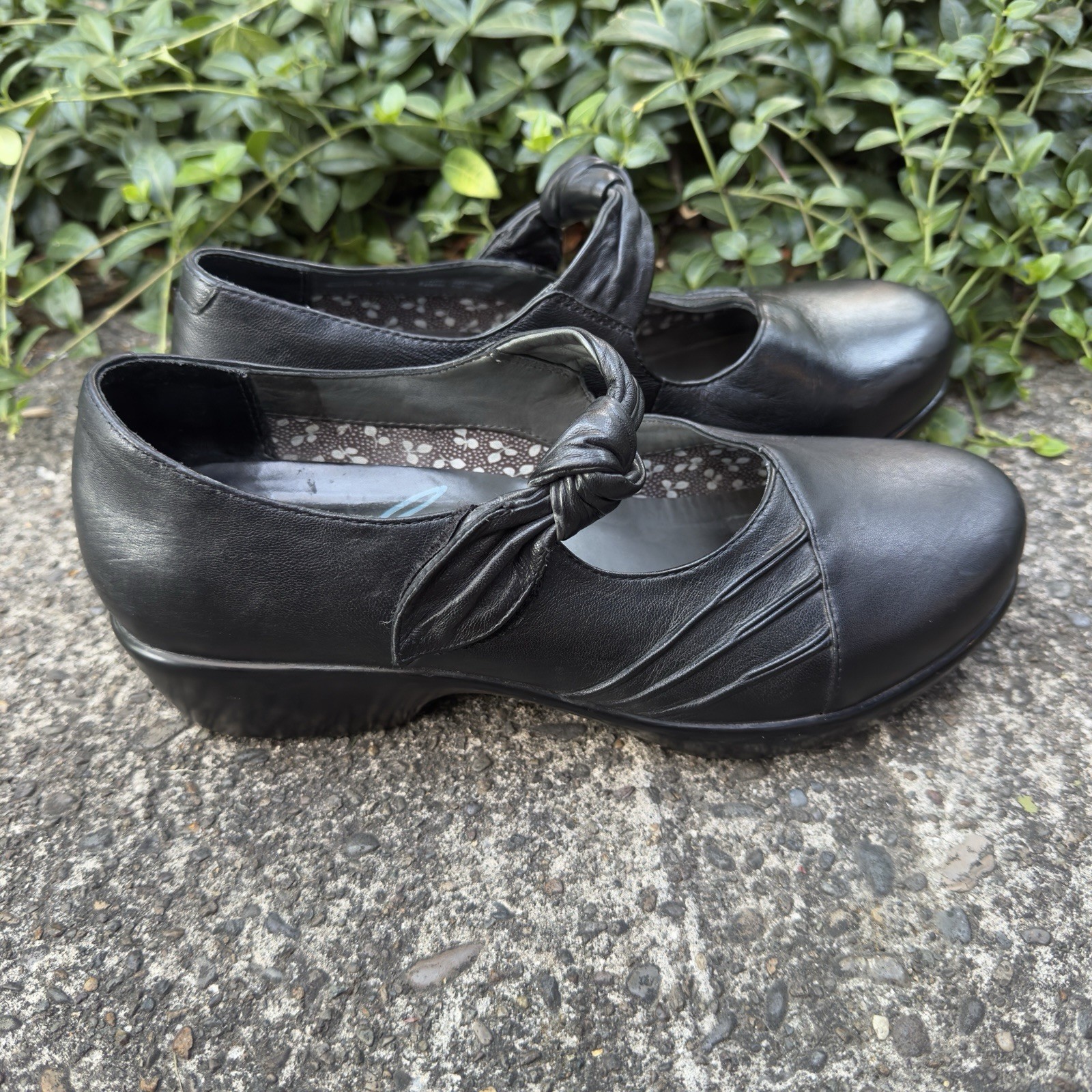 SAOLA Dansko nero fiocco suola grossa Mary Jane pelle donna plateau taglia 40