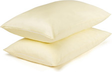 Cotton Pillow Protectors/Cases King Size with Zipper 2 Pack Ivory Color,Cooling
