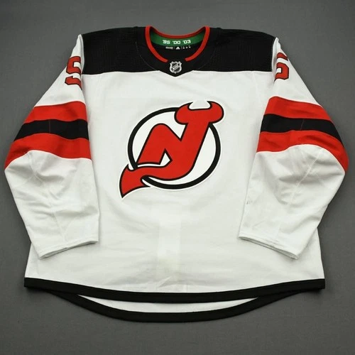 2019-20 Connor Carrick New Jersey Devils Game Used Worn NHL Hockey Jersey