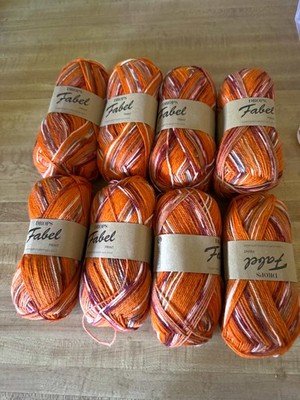 Lot 8 sks-Drops Fabel Superwash Sock Wool  50g 224 yds - Texmex Print (153)
