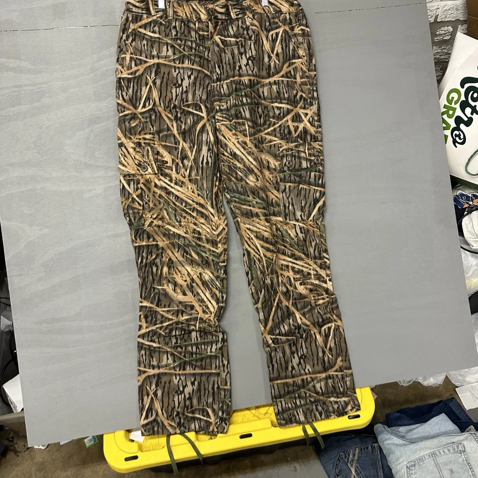 Vintage Mossy Oak Camo Cargo Pants Mens L Green Brown Shadow Grass Duck Hunting - Image 3 of 4