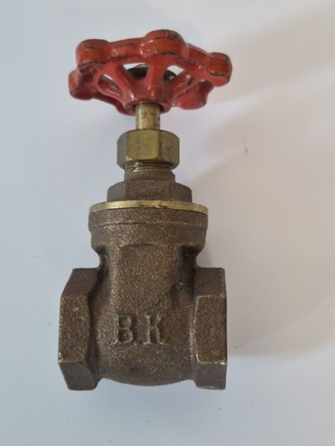 BK Brass Gate Valve Red Handwheel Plumbing