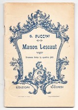MANON LESCAUT - Libretto Opera - Dramma Lirico in Quattro Atti - G. Puccini 1893