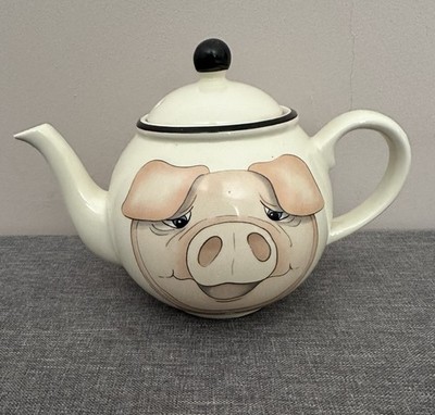 ARTHUR WOOD BACK TO FRONT NIEDLICHE Schwein Teekanne - Made in England