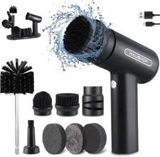 Electric Spin Scrubber, Cordless with 8 Heads & 3 Speeds, for Kitchen, Sink, Bat