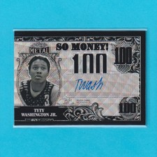 2021-22 Leaf Metal So Money Black Wave AUTO #SM-TWJ TyTy Washington Jr RC SN /10
