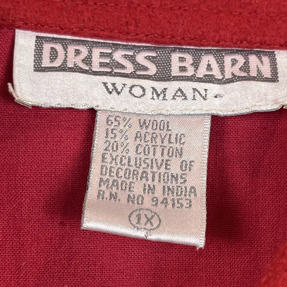 复古礼服 Barn 女式 1X 丑陋的圣诞红色背心羊毛混纺滑雪驼鹿 90 年代新奇 — 第 4/4 张图片