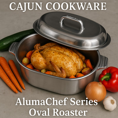 AlumaChef 20QT 18'' Cast Aluminum Heavy Duty XLarge Roaster new Magnalite version