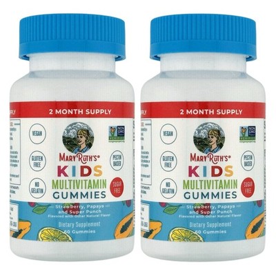 Mary Ruth's Kids Multivitamin Gummies 60ct Strawberry Papaya - Lot of 2