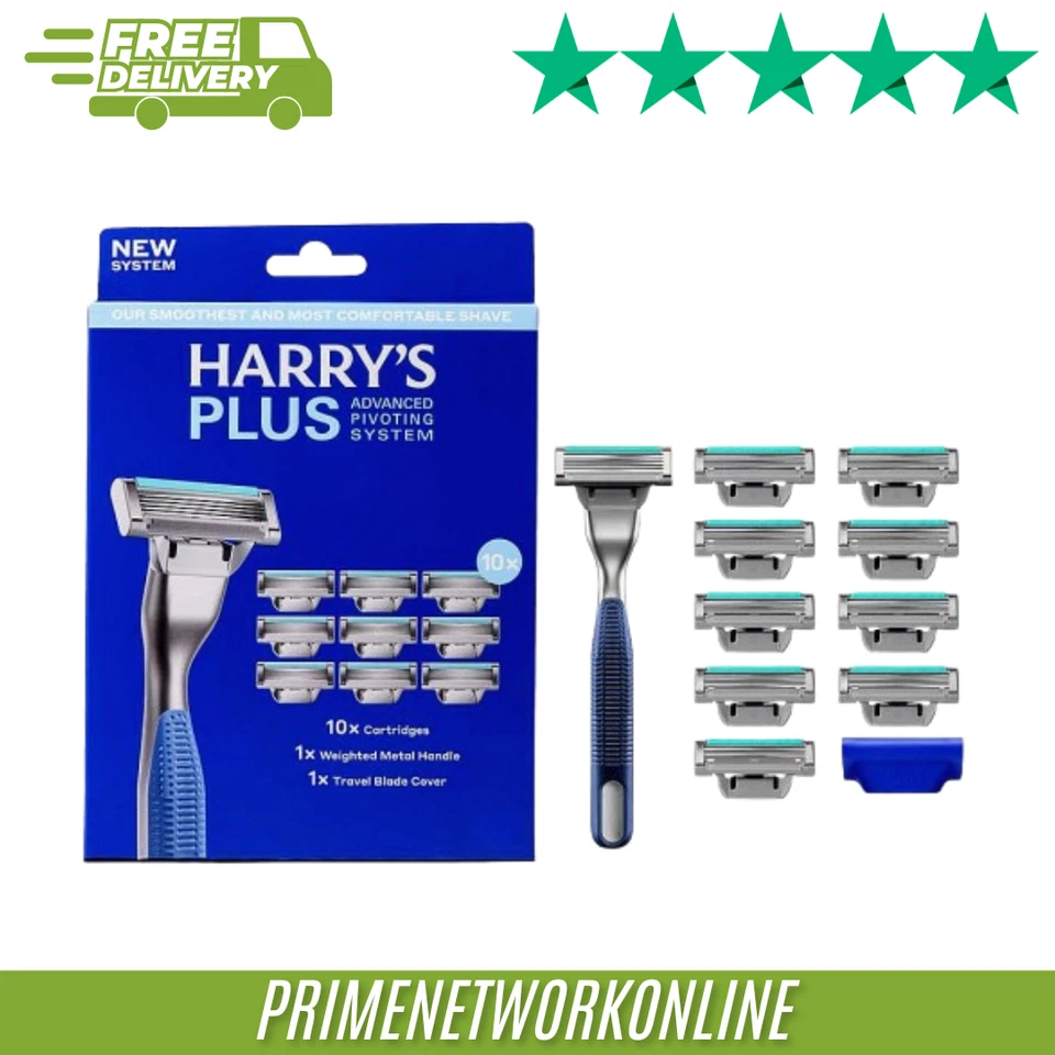 Harry's Plus Razor and 10 Blades Tide Set 100% ORIGINAL ⭐⭐⭐⭐⭐