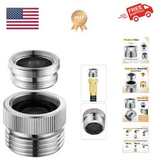 Polished Chrome Faucet Adapter for Quick Garden Hose Connections - NSF Certified