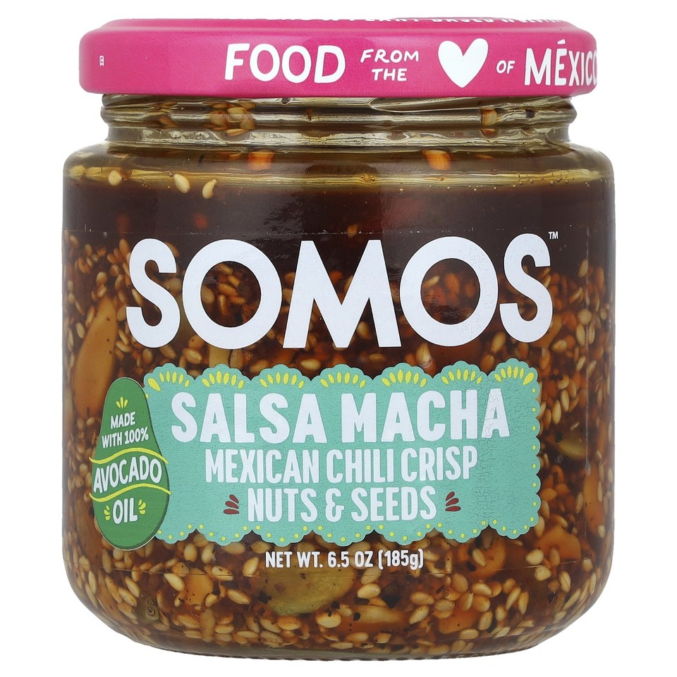 Salsa Macha, Mexican Chili Crisp, Nuts & Seeds, Medium, 6.5 oz (185 g)
