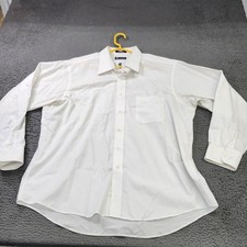 Chaps Dress Shirt Mens 18 34/35 White Classic Fit Wrinkle Free Long Sleeve