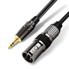XLR to 3.5mm 1/8 inch Microphone Cables, 1 Pack 6 Feet Oxygen-Free Copper 3...