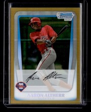 2011 Bowman Chrome #BCP112 Aaron Altherr Prospects Gold Refractors SN
