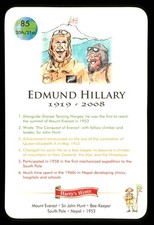 1 x info card explorer Edmund Hillary 1919-2008 - AA79