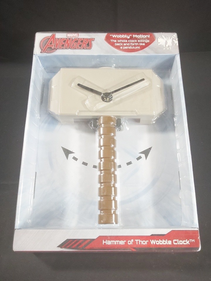 Thor Hammer Clock: Marvel 3-D Wall Clock Pendulum NJ Croce (BRAND NEW) Fast Ship