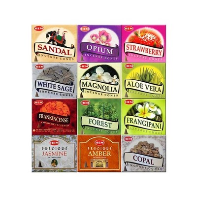 Hem Assorted Incense Cones   12 Boxes, 10 Each | Natural Fragrance for... 