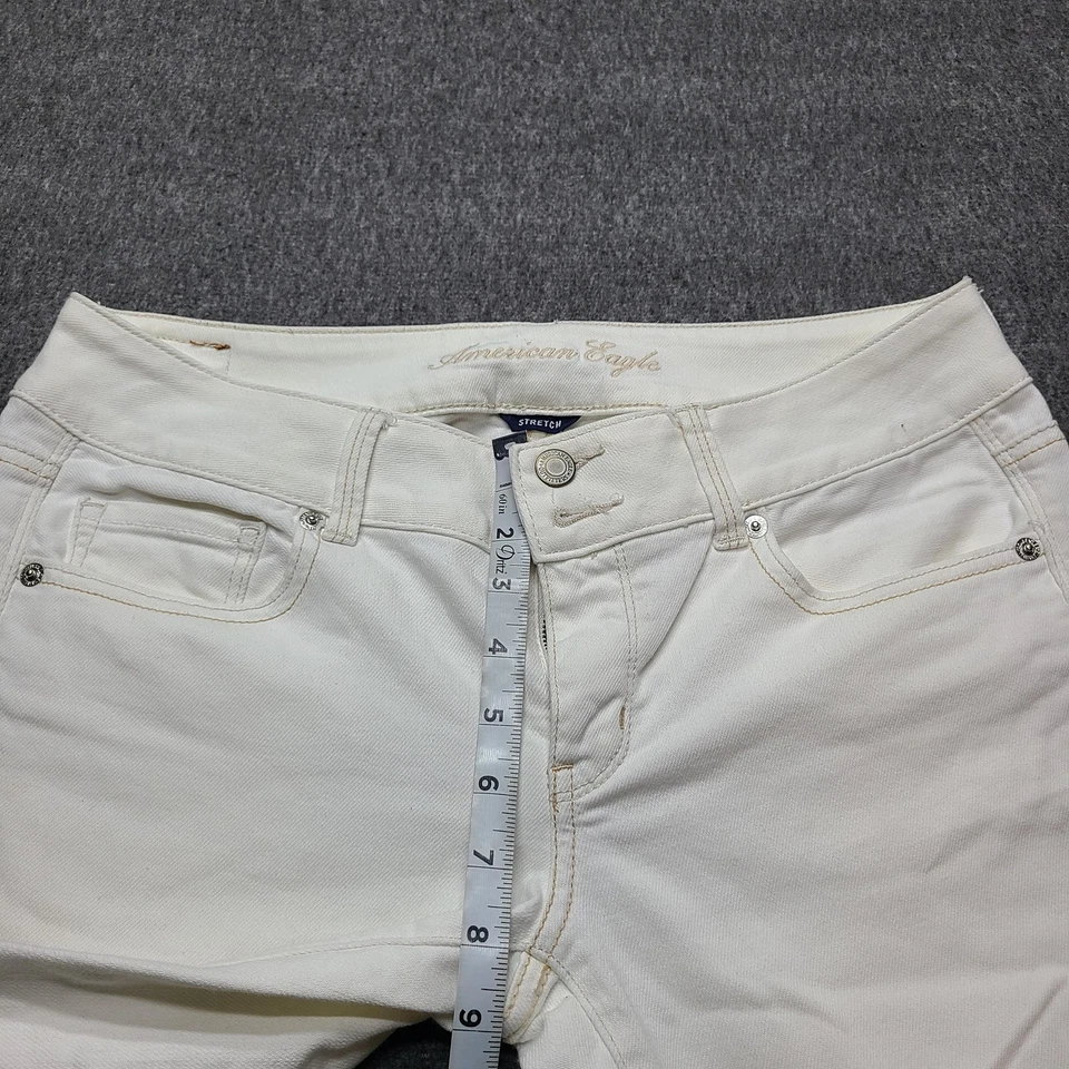 American Eagle Jeans Womens 6 White Stretch Artist Flare Casual Denim Pants - Image 3 of 4