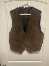 Scully Genuine Leather Western Vest Brown Men  s Large Cowboy Ranch Rodeo
