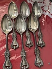 ANTIQUE WALLACE STERLING SILVER TEASPOON FACETED BOWL  6pcs 3.9oz total weight