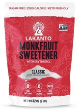 Lakanto Classic Monk Fruit Sweetener - White Sugar Substitute, 2 lbs, 1 Count