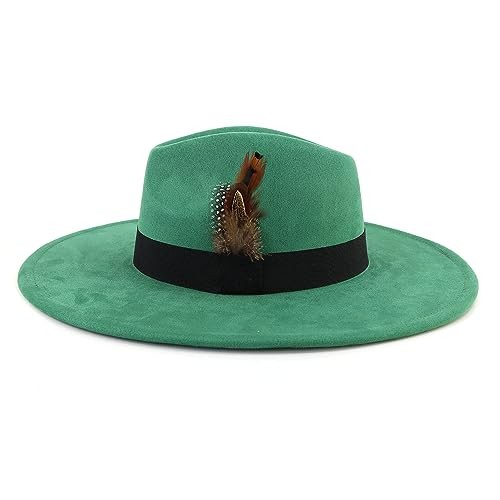 LIDHAY Big Wide Brim Fedora Hats for Women Men Western Suede  display picture 1