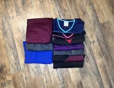 Women's Nursing Scrubs Lot 7 Tops, 3 Pants, Butter Soft, Crocs Size L