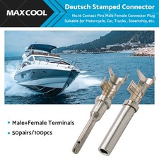 50 Pair / 100Pcs Deutsch Solid Terminal No.16 Contact Pins Male Female Connector