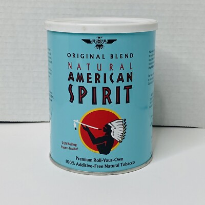 rolling tobacco american spirit American Spirit Tobacco Rolling Papers Tin EMPTY Discontinued RARE Light  Blue
