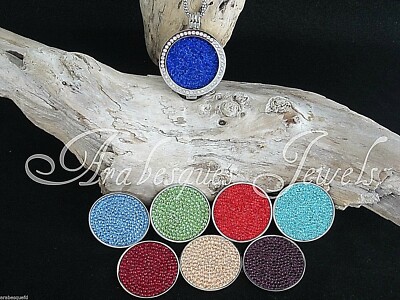 Med. 24mm GENUINE MI STERLINA MILANO CRYSTAL COIN/MONEDA 4 NECKLACE PENDANT AJMM