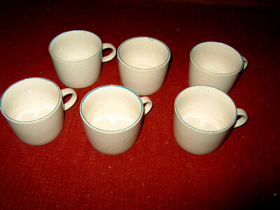 Snap by R + B Ritzenhoff&Breker 6 xKaffeetasse  weiß blau gepunktet und bl. Rand