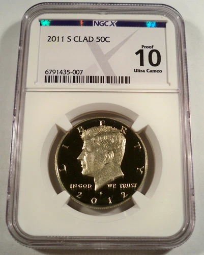 2011-S 50c CLAD NGC PF10UCAM KENNEDY HALF DOLLAR PROOF ULTRA CAMEO PR 70 DC