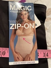 Woman Shape Wear Naomi And Nicole 2XL  Zipper Black Waist Slimming