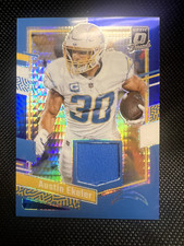 Austin Ekeler 2023 Panini Donruss Optic Blue Hyper Prizm Threads Patch #DT-AE