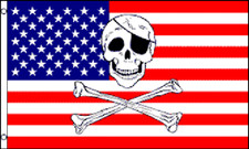 USA Pirate Skull and Crossbones Polyester 3x5 Foot Flag Jolly Roger American US