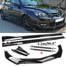 Front Bumper Lip Spoiler Chin Splitter Body Kit Glossy Black For Mazda 3 Hatc