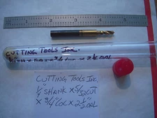 NEW 1 PC. CUTTING TOOLS USA 1/4" SH X 5/32" X 2 1/2" OAL TIN COAT CARBIDE DRILL 