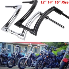 DNA Monster 12" 14" 16" Rise 2" Ape Hanger Handlebar Fat Bars For Harley Touring
