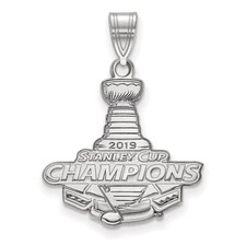 14k White Gold LogoArt 2019 Stanley Cup Champions St. Louis Blues Large Pendant